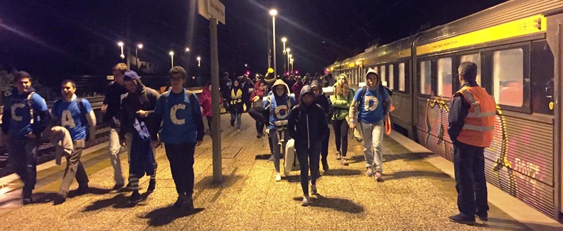 Jovens do Eu Acredito a caminho de Fátima para ver o Papa Francisco. Foto: Matilde Torres Pereira/RR