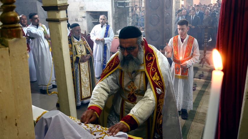 Eucaristia pascal na Síria Cristãos Síria. Foto: Omar Alhayali/EPA