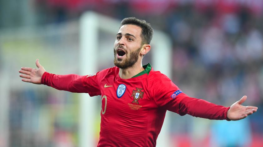 Assim celebrou Bernardo o golo marcado. Foto: Twitter da UEFA