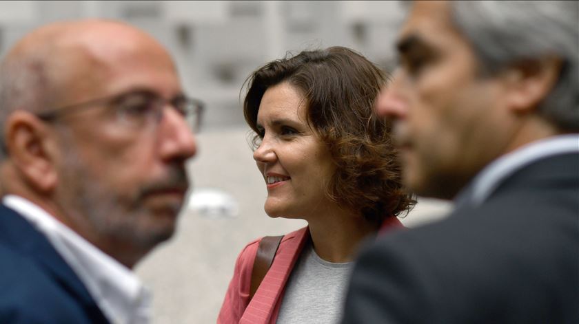 Assunção Cristas, Nuno melo e Telminho Foto: Hugo Delgado/Lusa