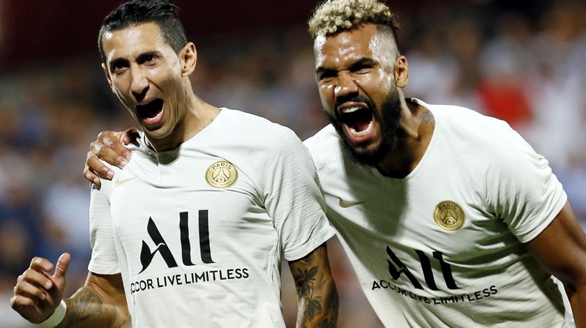 Di Maria e Chop Motting, PSG. Foto: Cugnot Mathieu/EPA