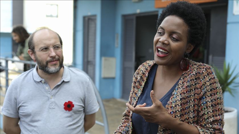 Rui Tavares e a candidata do Livre Joacine Katar Moreira Foto: Miguel A. Lopes/Lusa