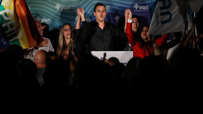 André Silva celebra resultados do PAN nas legislativas 2019. Foto: André Kosters/Lusa
