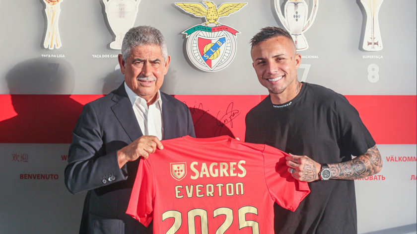 Éverton Cebolinha fica com a cláusula de rescisão mais alta do futebol português. Foto: SL Benfica
