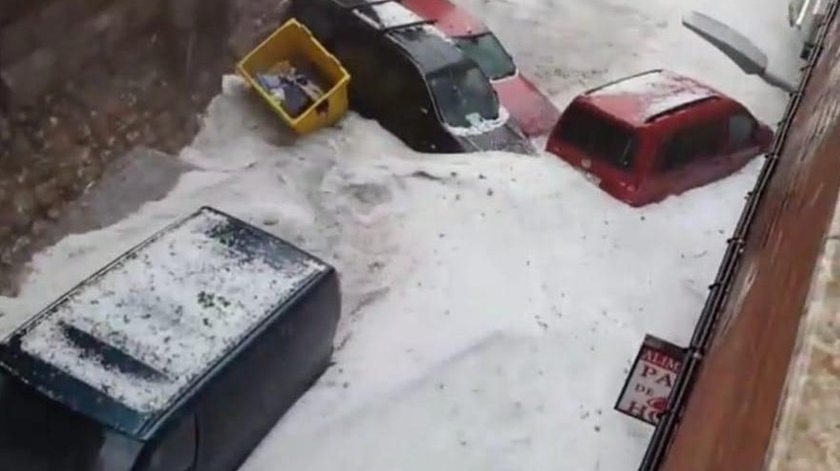 Tempestade em Madrid arrasa plantações e deixa mais de meia centena de veículos danificados