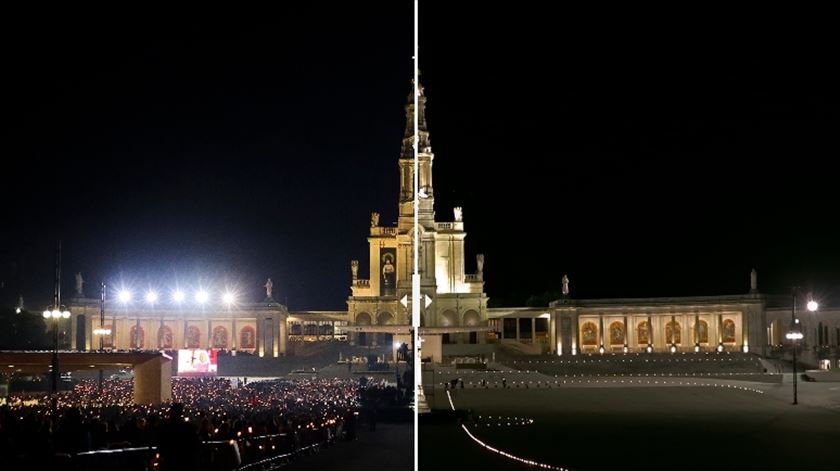 13 de maio em Fátima, antes e depois da pandemia. Veja as diferenças