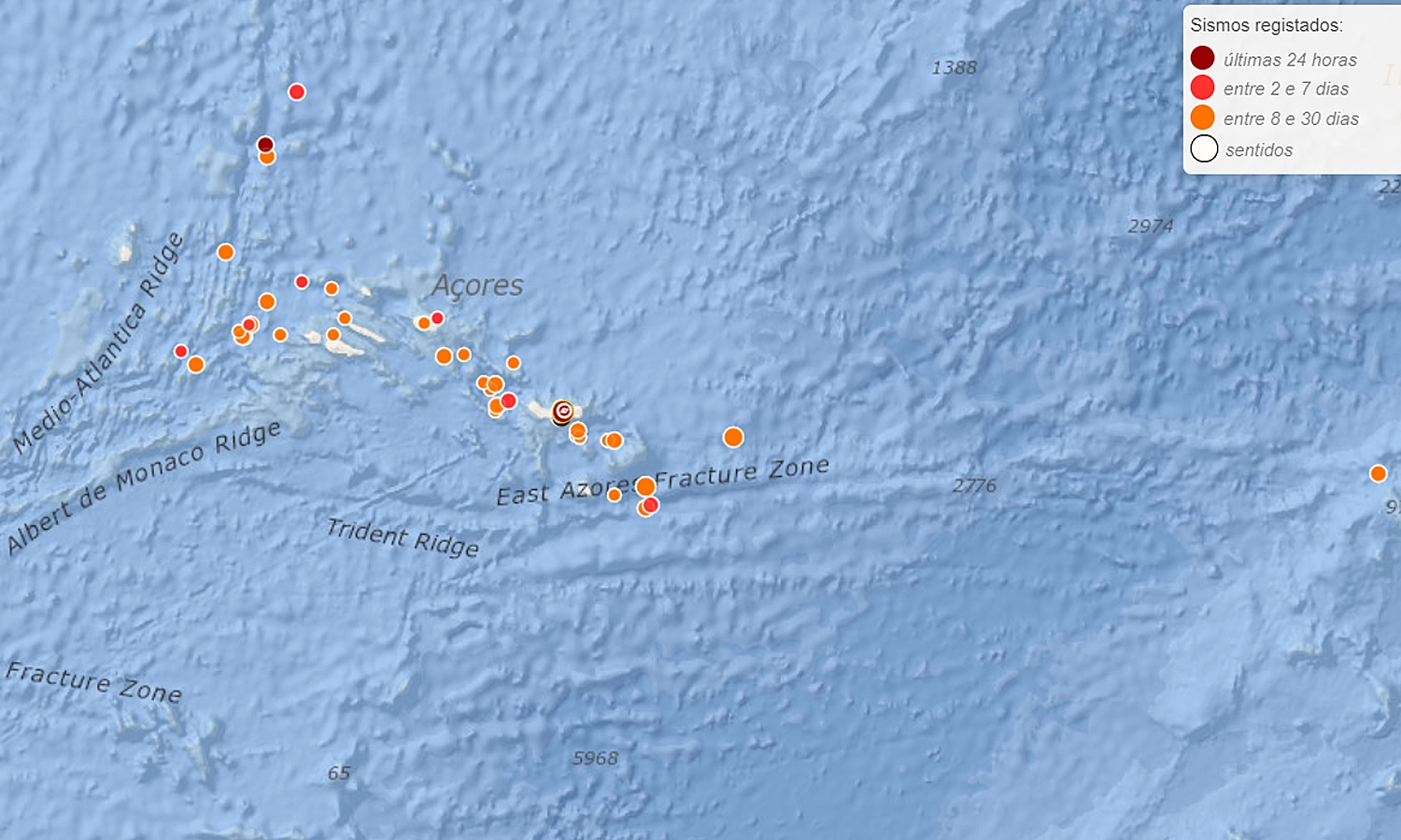 Açores. Cerca de 300 sismos desde o início da madrugada de segunda