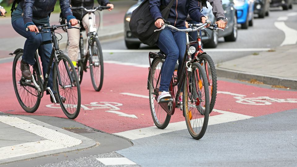 Bicicletas numa ciclovia