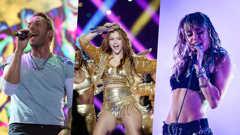 Miley Cyrus, Shakira e Coldpla...