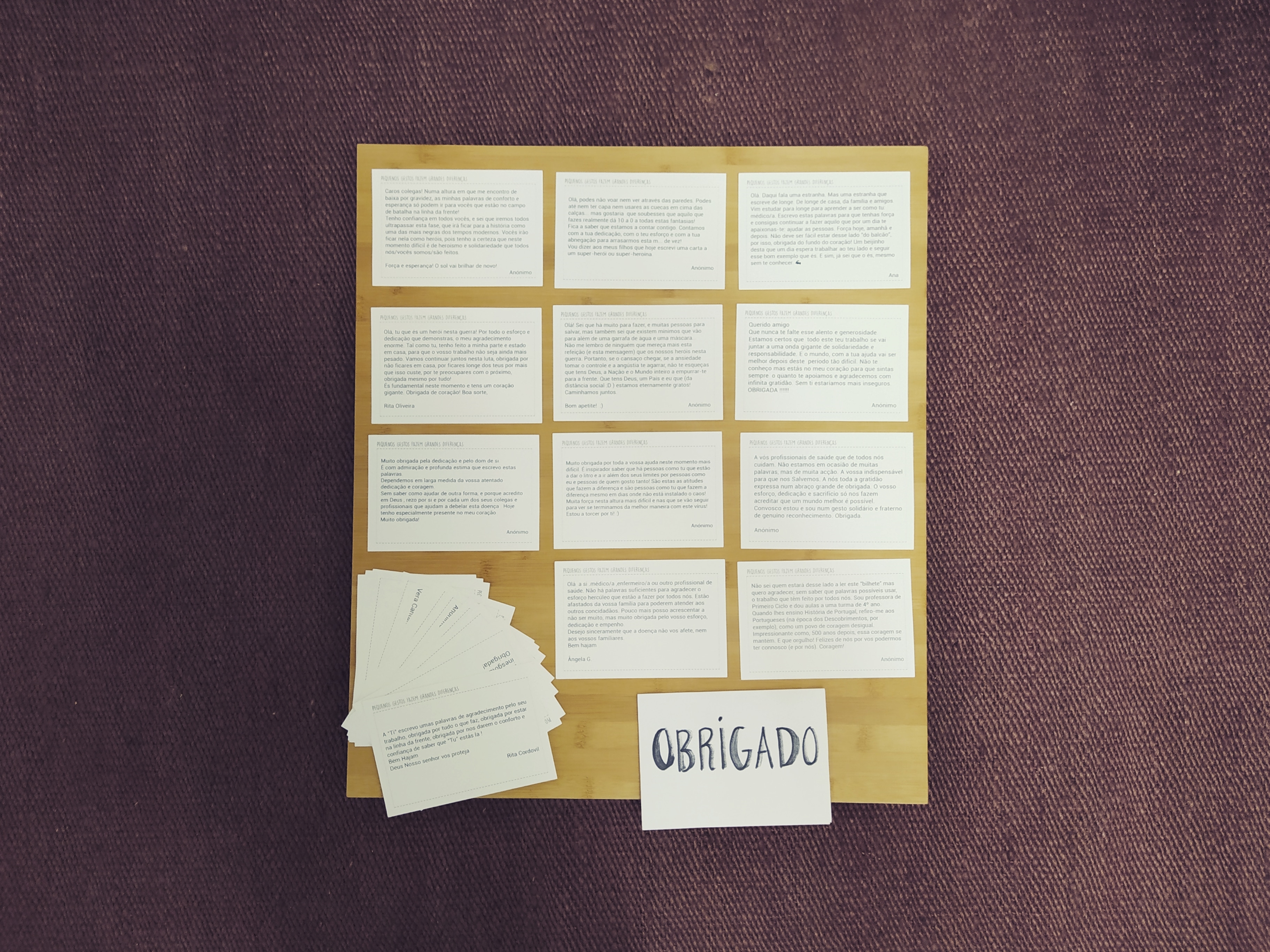 Refeições com mensagem para os profissionais nas urgências 