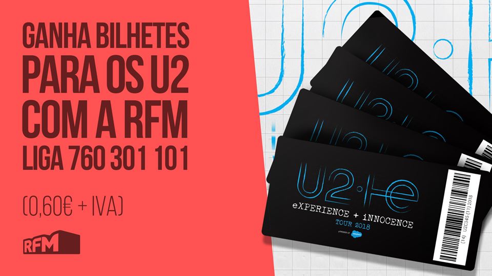 Bilhetes para os U2 é na RFM